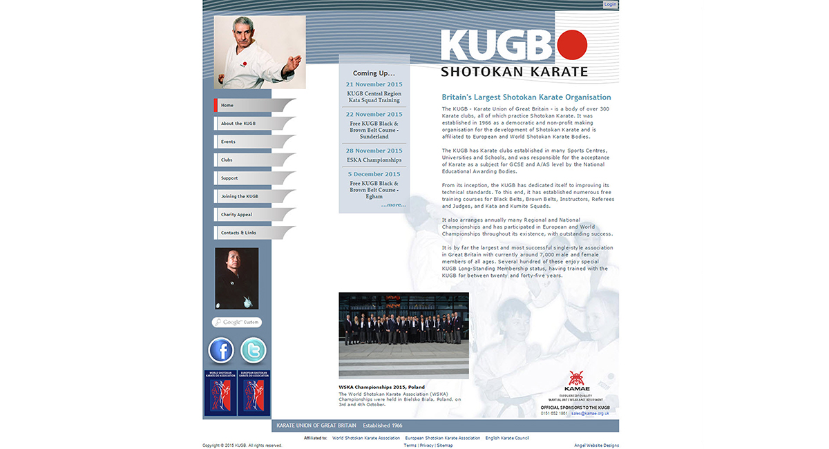 KUGB Karate Union of Great Britain - redesign currently in progress