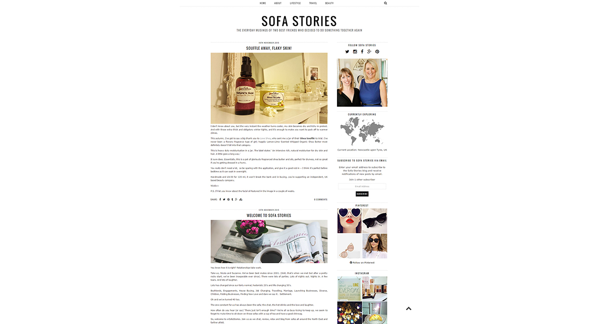 Sofa Stories - WordPress Blog Development