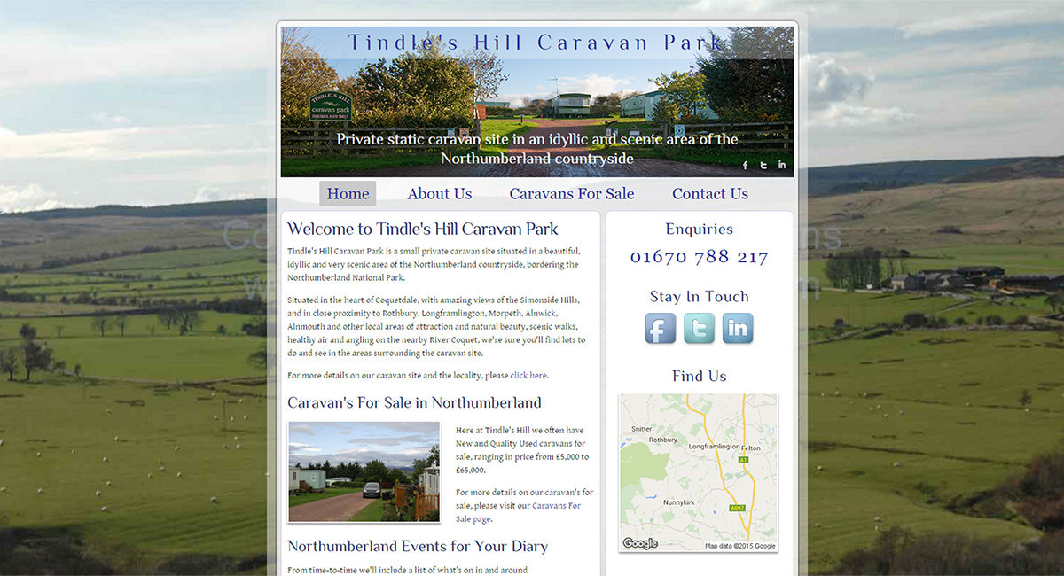Tindles Hill Caravan Park - development of mobile-friendly website currently in progress